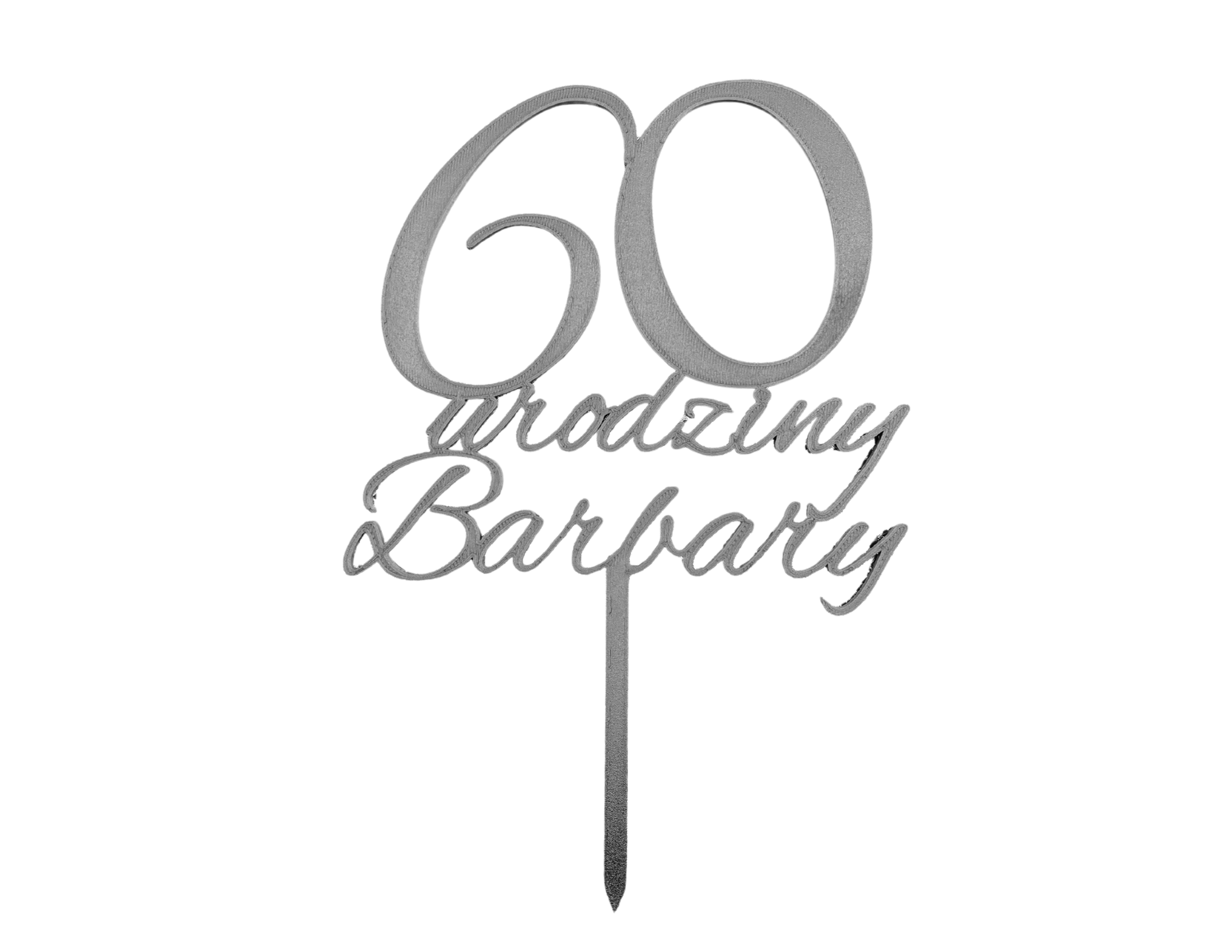 🎂 Dekoracja tortu 50 urodziny • Topper złoty srebrny personalizowany imię - zdjęcie 4